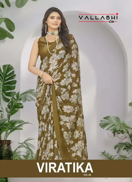 Viratika Vol 6 By Vallabhi Georgette Printed Surat Fancy Saree Wholesale Market
